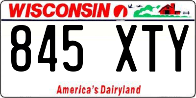 WI license plate 845XTY