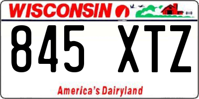 WI license plate 845XTZ