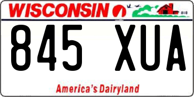 WI license plate 845XUA