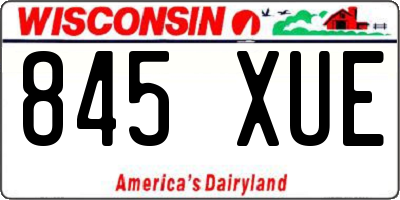 WI license plate 845XUE
