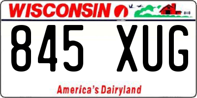 WI license plate 845XUG