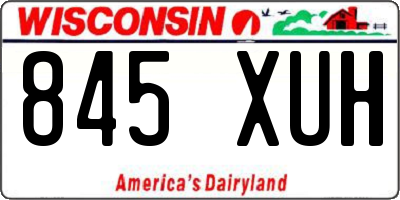 WI license plate 845XUH
