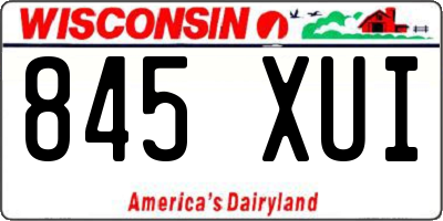 WI license plate 845XUI