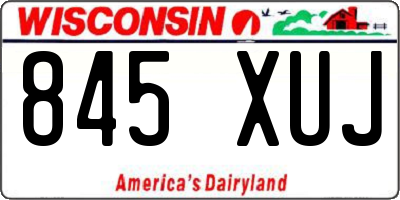 WI license plate 845XUJ