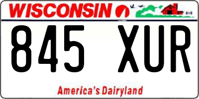 WI license plate 845XUR