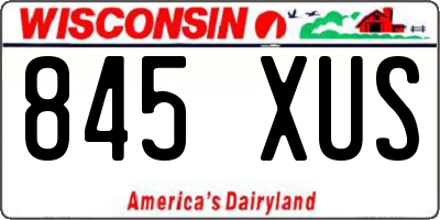 WI license plate 845XUS