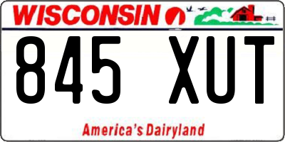 WI license plate 845XUT