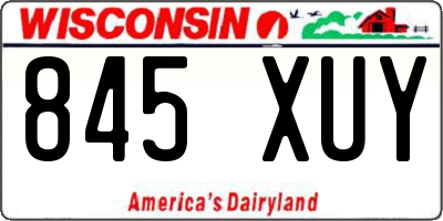 WI license plate 845XUY