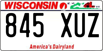 WI license plate 845XUZ