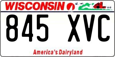 WI license plate 845XVC