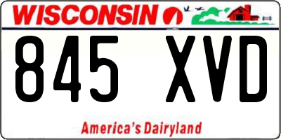 WI license plate 845XVD