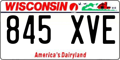 WI license plate 845XVE