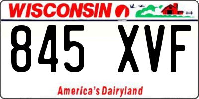 WI license plate 845XVF