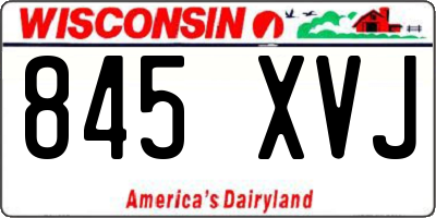 WI license plate 845XVJ