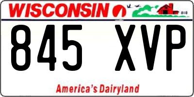 WI license plate 845XVP