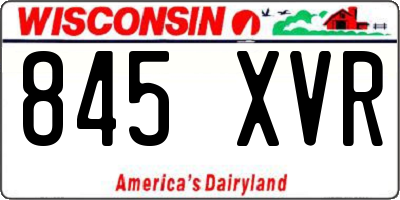 WI license plate 845XVR