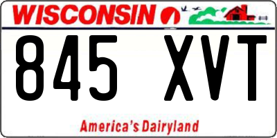 WI license plate 845XVT