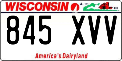 WI license plate 845XVV
