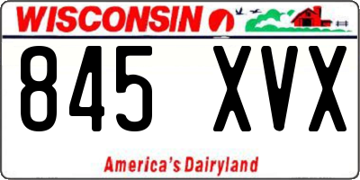 WI license plate 845XVX