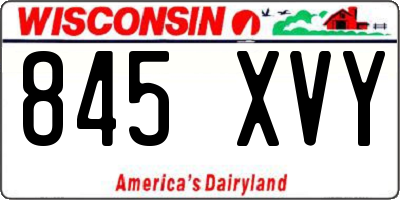 WI license plate 845XVY