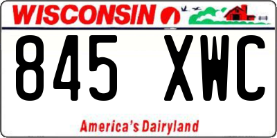 WI license plate 845XWC