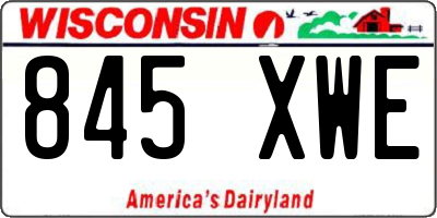 WI license plate 845XWE