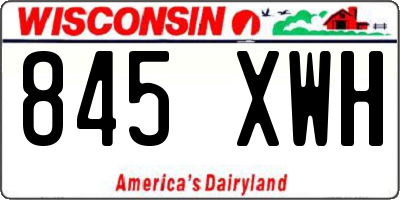 WI license plate 845XWH