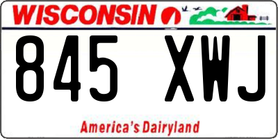 WI license plate 845XWJ