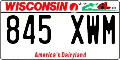 WI license plate 845XWM