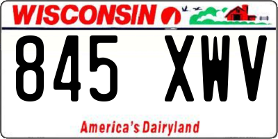 WI license plate 845XWV