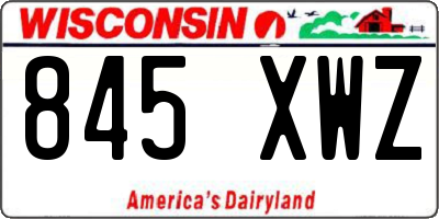 WI license plate 845XWZ