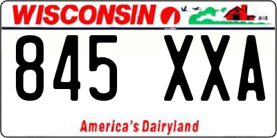 WI license plate 845XXA