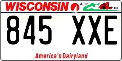 WI license plate 845XXE