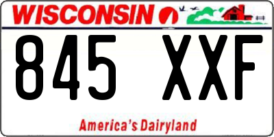 WI license plate 845XXF