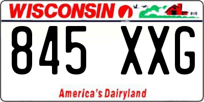 WI license plate 845XXG