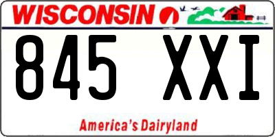 WI license plate 845XXI