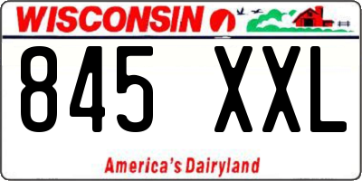 WI license plate 845XXL