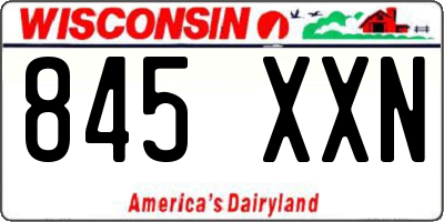 WI license plate 845XXN