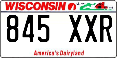 WI license plate 845XXR