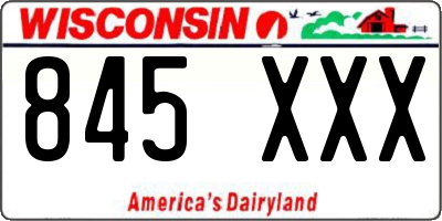 WI license plate 845XXX
