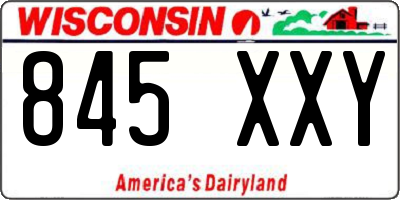 WI license plate 845XXY