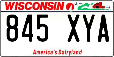WI license plate 845XYA