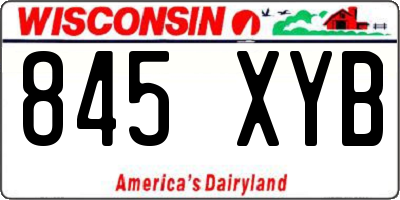 WI license plate 845XYB