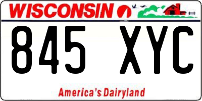 WI license plate 845XYC