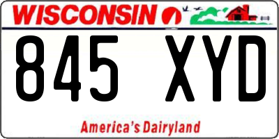 WI license plate 845XYD