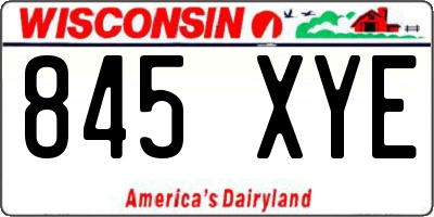 WI license plate 845XYE
