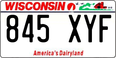 WI license plate 845XYF