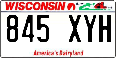 WI license plate 845XYH