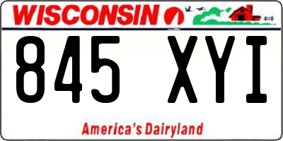 WI license plate 845XYI