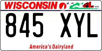 WI license plate 845XYL